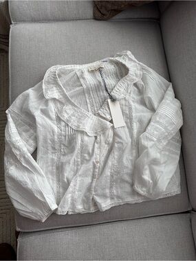 Jennifer and grace peasant ruffle blouse